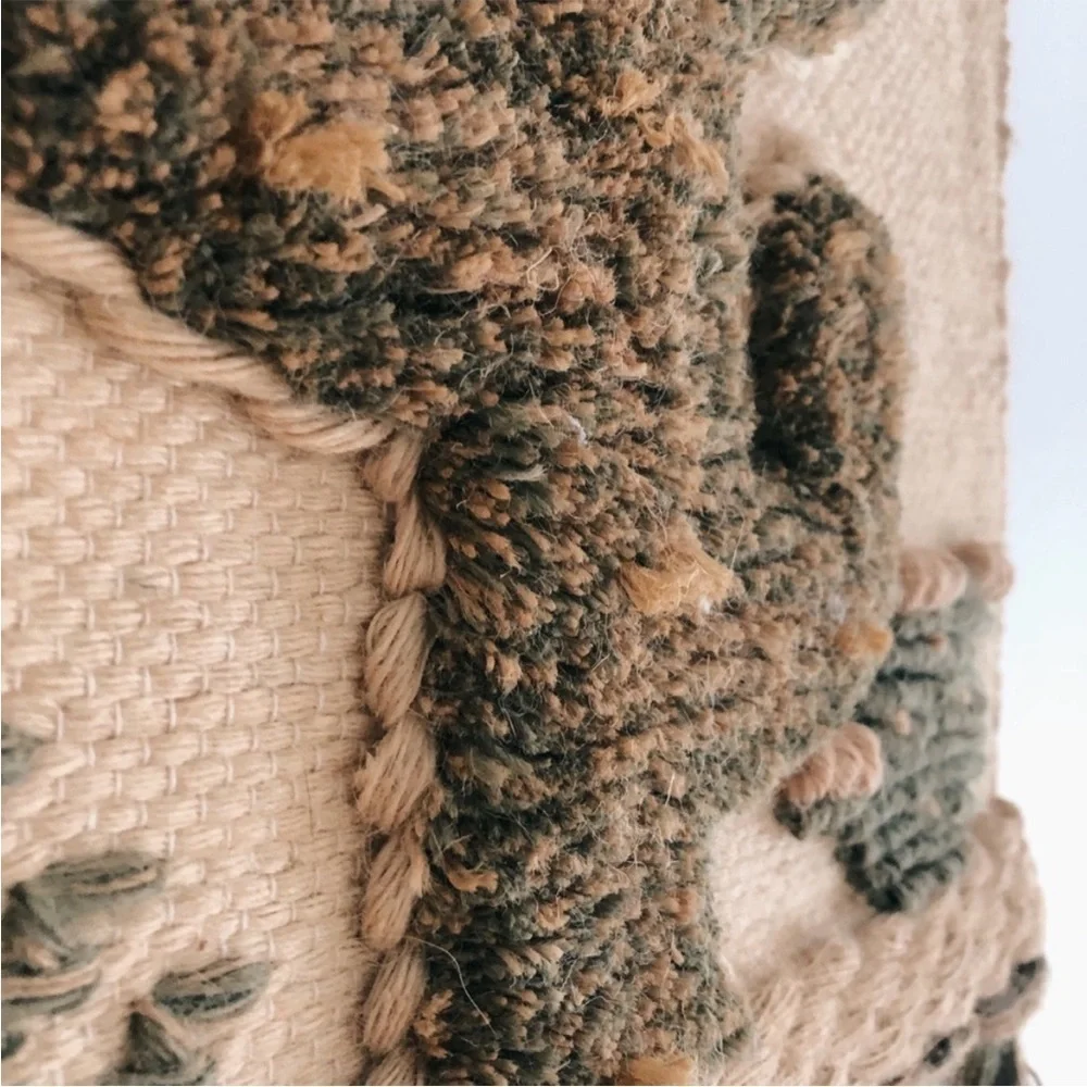 MCM VINTAGE WOVEN CACTUS WALL HANGING